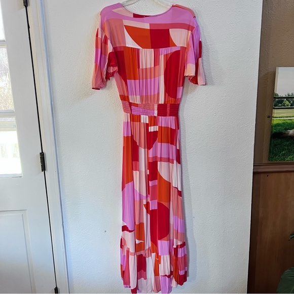 Abel the Label orange geo print high low dress - Picture 5 of 9